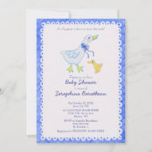 Blue Albern Gose Baby Dusche Einladung (Vorderseite)