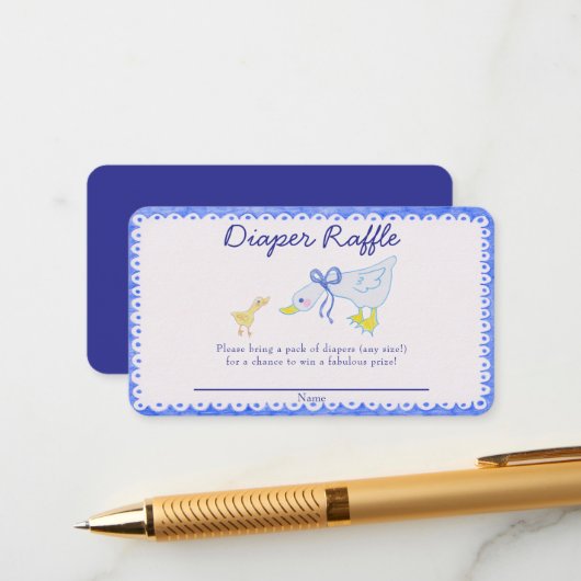 Blue Albern Gose Baby Duschkabine Windelwanne Begleitkarte (Vorderseite/Rückseite Beispiel)