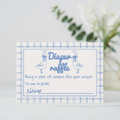 Blue Albern Gose Boy Gingham Classic Diaper Raffle Begleitkarte (Stehend Vorderseite)