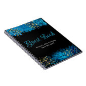 Blue Alcohol Ink Birthday Party Guest Book Notizblock (Rechte Seite)