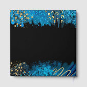 Blue Alcohol Ink Sweet 16 Birthday Party Gästebuch (Rückseite)