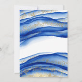 Blue Alcohol Tinte Textur Aquarell Babydusche Einladung (Rückseite)