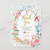 Blue Alice im Wunderland Tee Party Danke Karte (Vorne/Hinten)