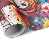 Blue Alice Tee Party Theme Geschenkpapier (Rolleneckpunkt)