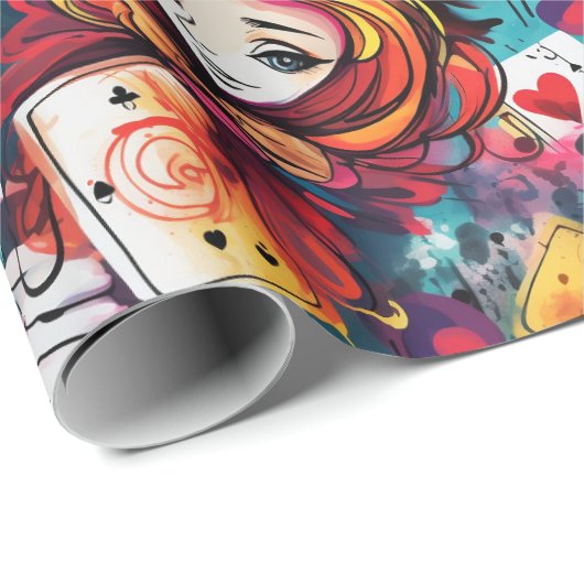 Blue Alice Tee Party Theme Geschenkpapier (Rolleneckpunkt)