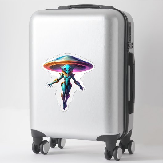Blue Alien Aufkleber (Koffer)