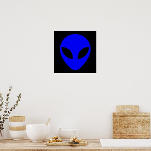 Blue Alien Head Poster (Küche)