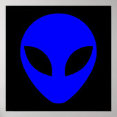 Blue Alien Head Poster (Vorne)