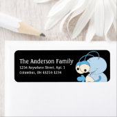 Blue Alien Outer Space Fun Address Labels d1 (Insitu)