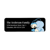 Blue Alien Outer Space Fun Address Labels d1 (Vorne)