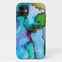 Blue Alkoholink iPhone Case