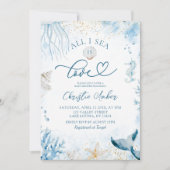 Blue All I Sea: Liebe Brautparty Einladung (Vorderseite)