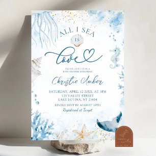 Blue All I Sea: Liebe Brautparty Einladung