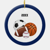 Blue All Star Sport Keramik Ornament (Hinten)