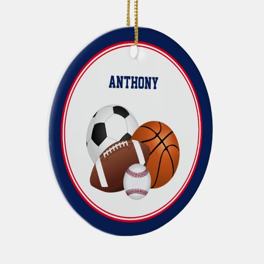 Blue All Star Sports Custom Keramik Ornament (Rechts)