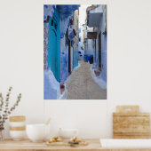 Blue Alley in Chefchaouen, Marokko Poster (Küche)