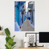 Blue Alley in Chefchaouen, Marokko Poster (Heimbüro)