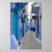 Blue Alley in Chefchaouen, Marokko Poster (Vorne)