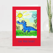 Blue Alligator Kinder, 5" x 7" geklappt, Brunnen K Karte (Vorderseite)