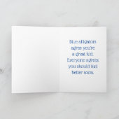 Blue Alligator Kinder, 5" x 7" geklappt, Brunnen K Karte (Innenseite)