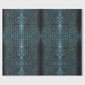 Blue Alligator Leather Geschenkpapier (Flach)