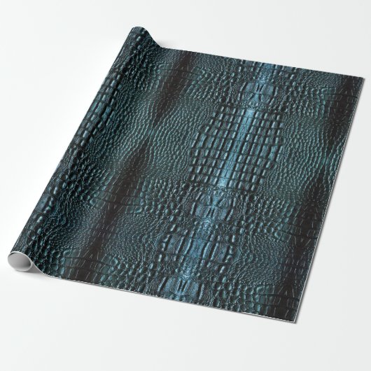 Blue Alligator Leather Geschenkpapier (Ungerollt)