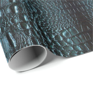 Blue Alligator Leather Geschenkpapier