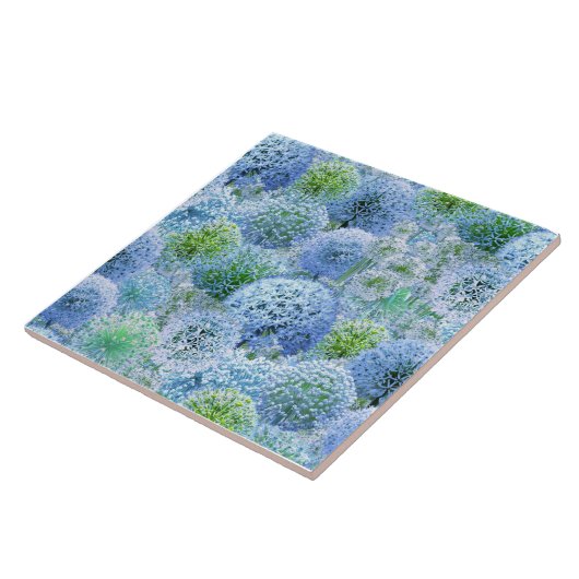 Blue Alliums Fliese (Seite)