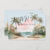 Blue Aloha Beach Ocean Palm Tree Tropical UAWG Begleitkarte (Vorne/Hinten)