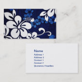Blue Aloha Hawaii Blume Visitenkarte (Vorne/Hinten)