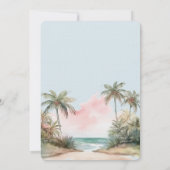 Blue Aloha Tropical Beach Palm Trees Wedding Einladung (Rückseite)