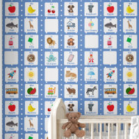 Blue Alphabet ABC Kids Pattern