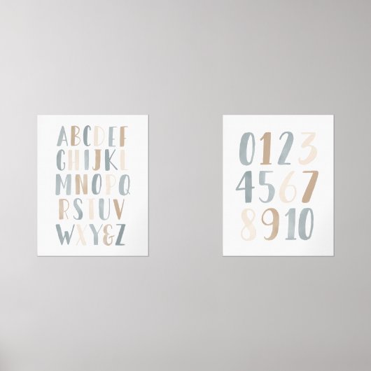 Blue Alphabet and Numbers Unterrichtsraum Bilderwand Sets (Vorderseite)