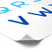 Blue Alphabet Hauptstadt Briefe Lehrer Kinderzimme Poster (Ecke)