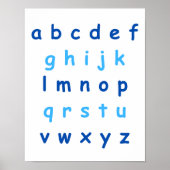 Blue Alphabet Lowercase Briefe Lehrerin Kinderzimm Poster (Vorne)