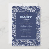 Blue American Bandana Baby Dusche Einladung (Vorderseite)