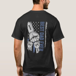 Blue American Flag Bester Vater aller Zeiten T-Shirt