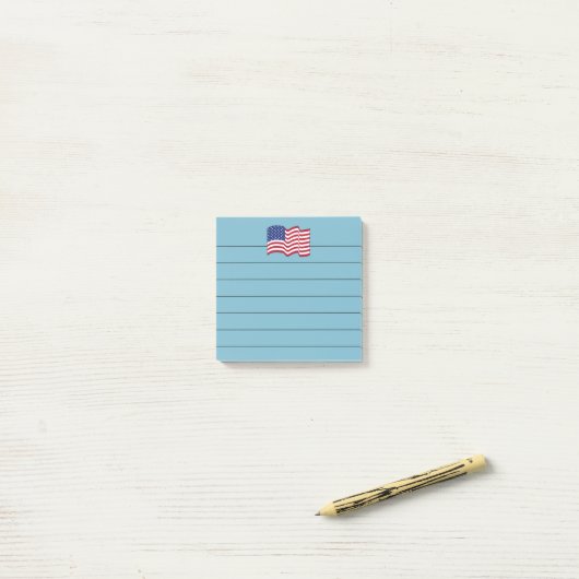 Blue American Flag Post It Notes Gift Post-it Klebezettel (Auf Schreibtisch)