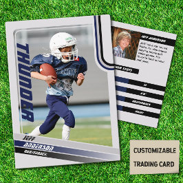 Blue American Football Trading Card for Kids Telefonnummerkarte