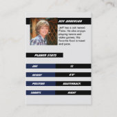 Blue American Football Trading Card for Kids Telefonnummerkarte (Rückseite)