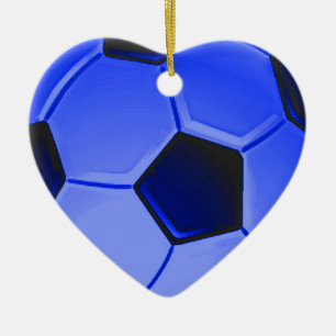Blue American Soccer oder Association Football Keramik Ornament