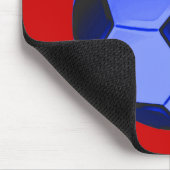 Blue American Soccer oder Association Football Mousepad (Ecke)