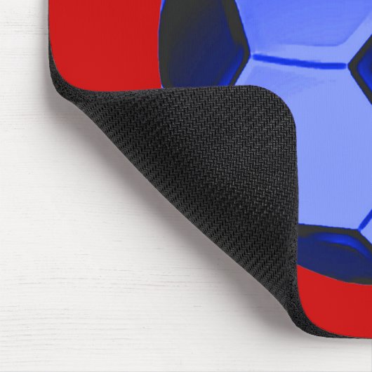Blue American Soccer oder Association Football Mousepad (Ecke)