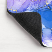 Blue Amethyst Watercolor Gold Glitzer individuell  Mousepad (Ecke)