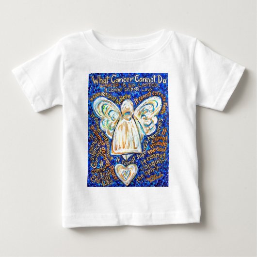 Blue &amp; Gold Cancer Angel - Groß Baby T-shirt (Vorderseite)