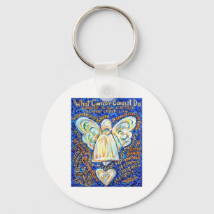 Blue & Gold Cancer Angel - Groß Schlüsselanhänger