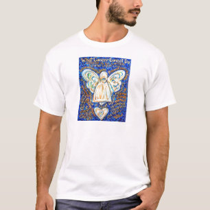 Blue &amp; Gold Cancer Angel - Groß T-Shirt