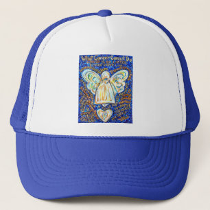 Blue & Gold Cancer Angel - Groß Truckerkappe
