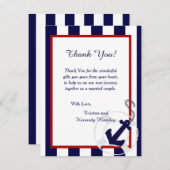 Blue Anchor 4x5 Flat Wedding Danke Karte (Vorne/Hinten)