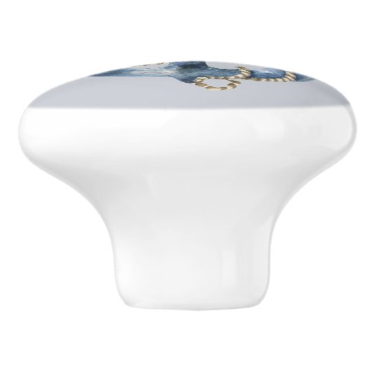 Blue Anchor and Rope on Gray Keramikknauf (Seitenansicht)